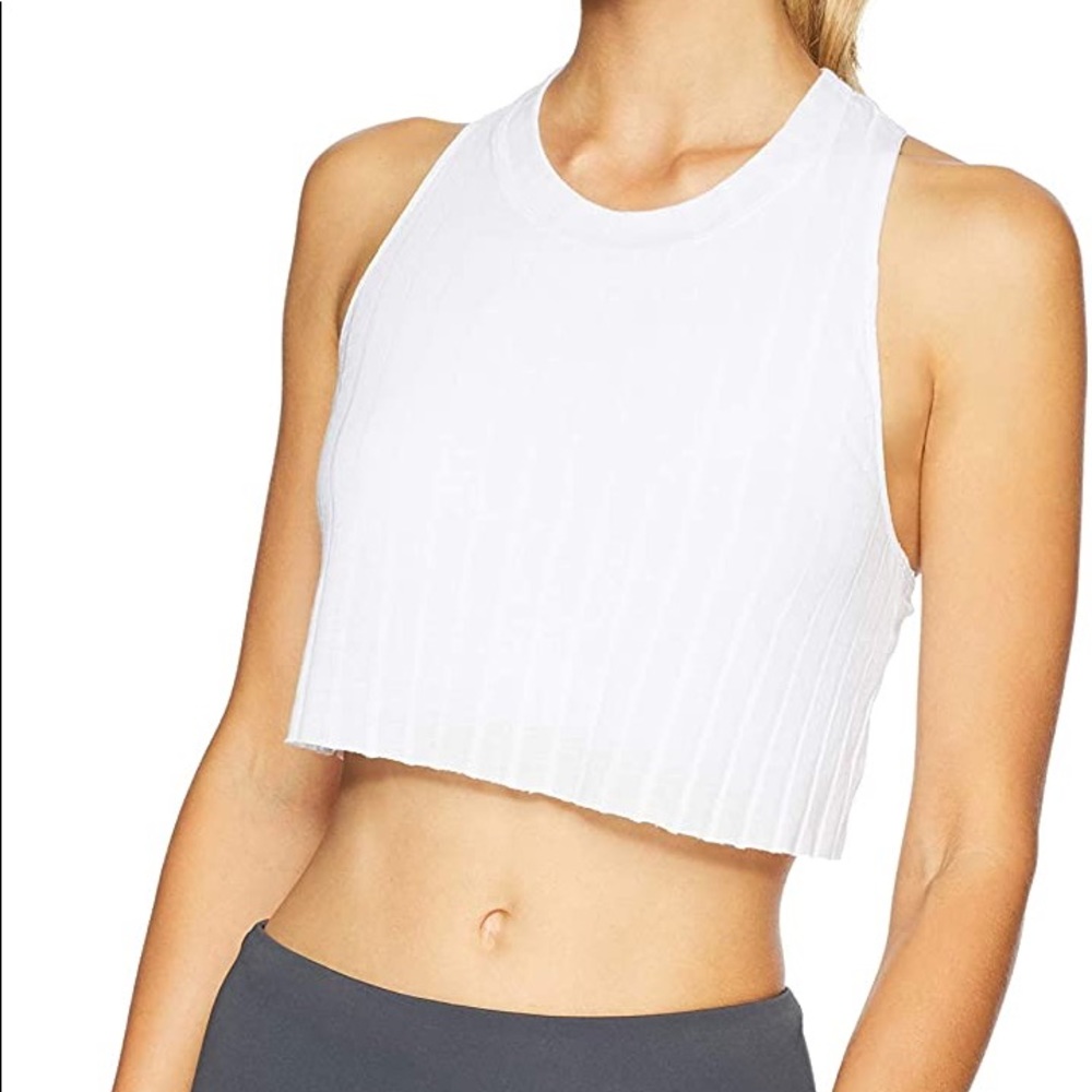 Alo Yoga White Crop Top Size XS